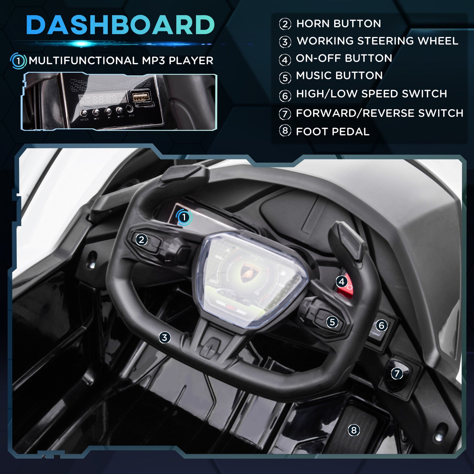 12V Electric Ride-On Car with Remote Control, Bluetooth, and Music Trend Times 5