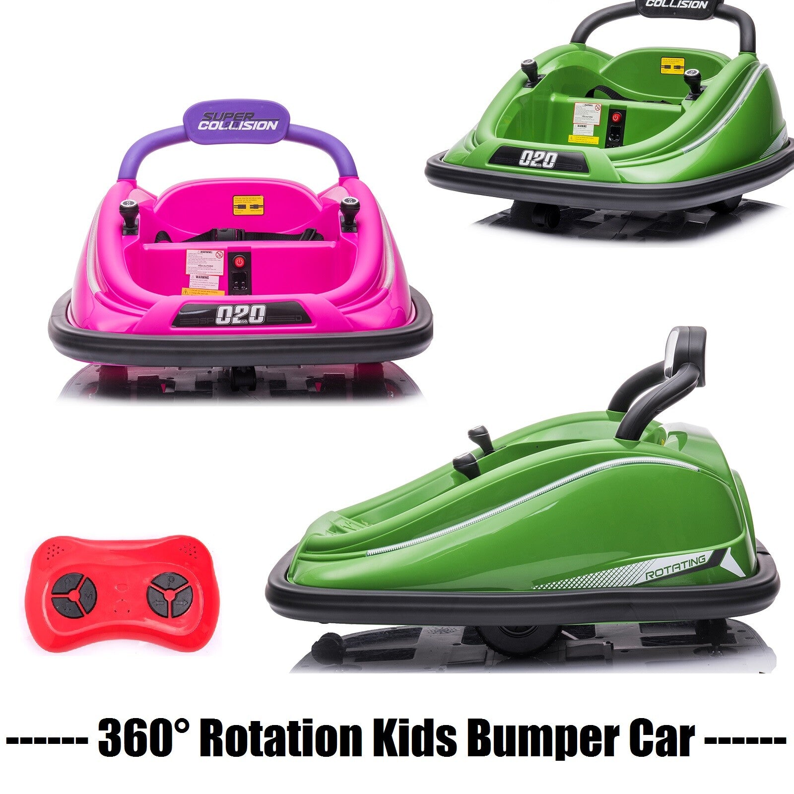 12V Electric Kids Ride-On Bumper Car with 360° Rotation and Remote Control Trend Times 2