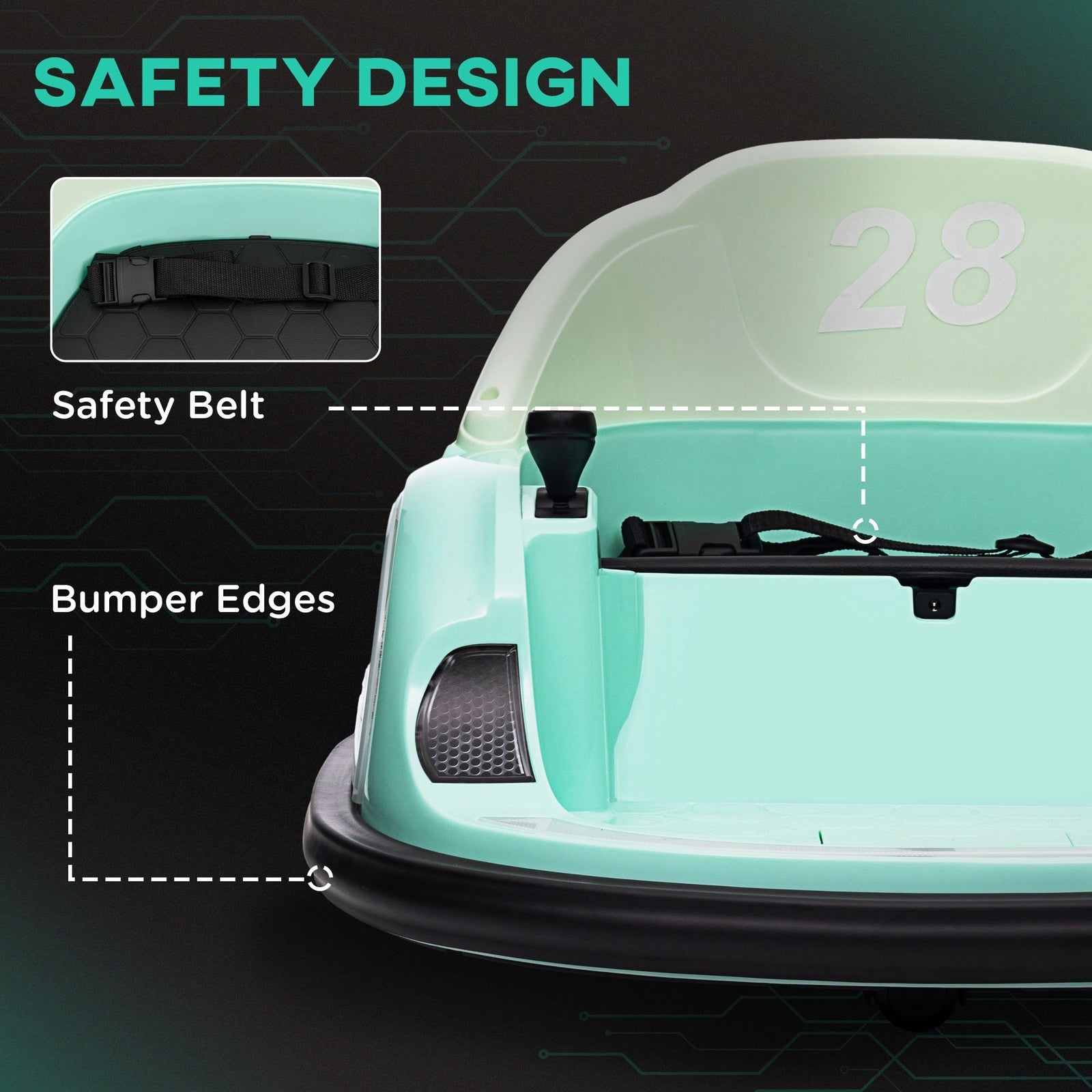 12V Electric Ride-On Bumper Car with Remote Control for Toddlers Ages 1-5 Trend Times 10