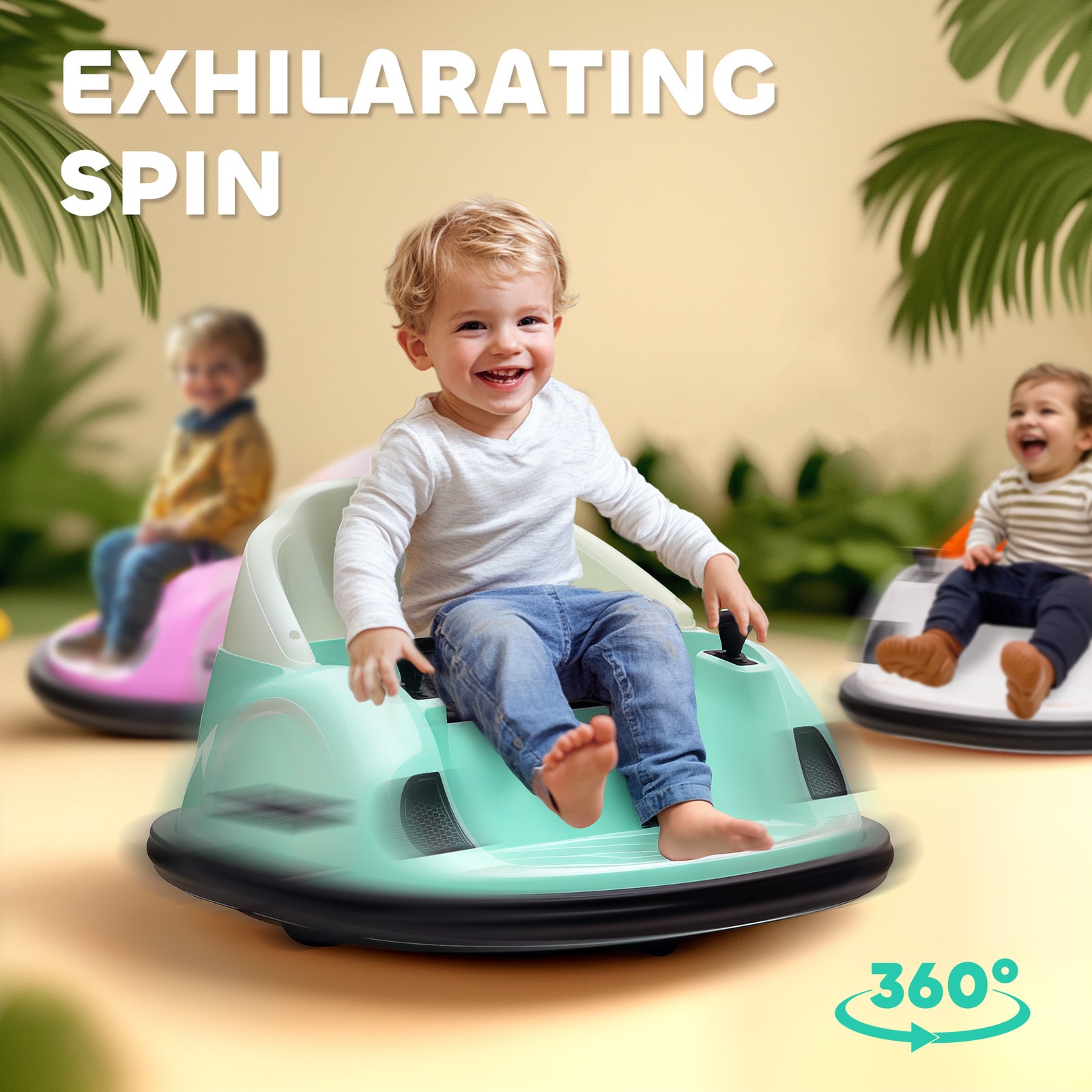 12V Electric Ride-On Bumper Car with Remote Control for Toddlers Ages 1-5 Trend Times 3