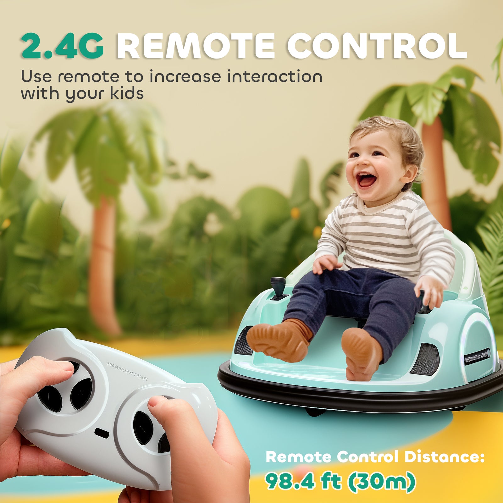 12V Electric Ride-On Bumper Car with Remote Control for Toddlers Ages 1-5 Trend Times 5