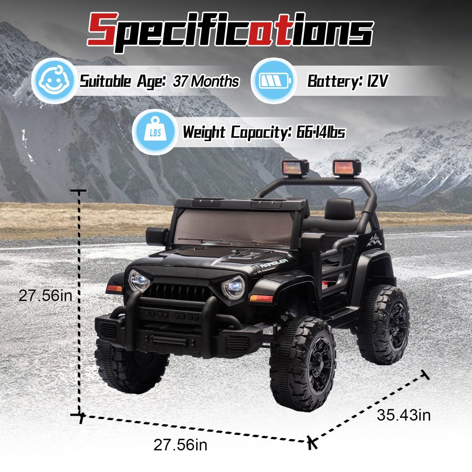 12V Electric Ride-On UTV Car for Kids with Remote Control, LED Lights, USB, and Rechargeable Battery Trend Times 1