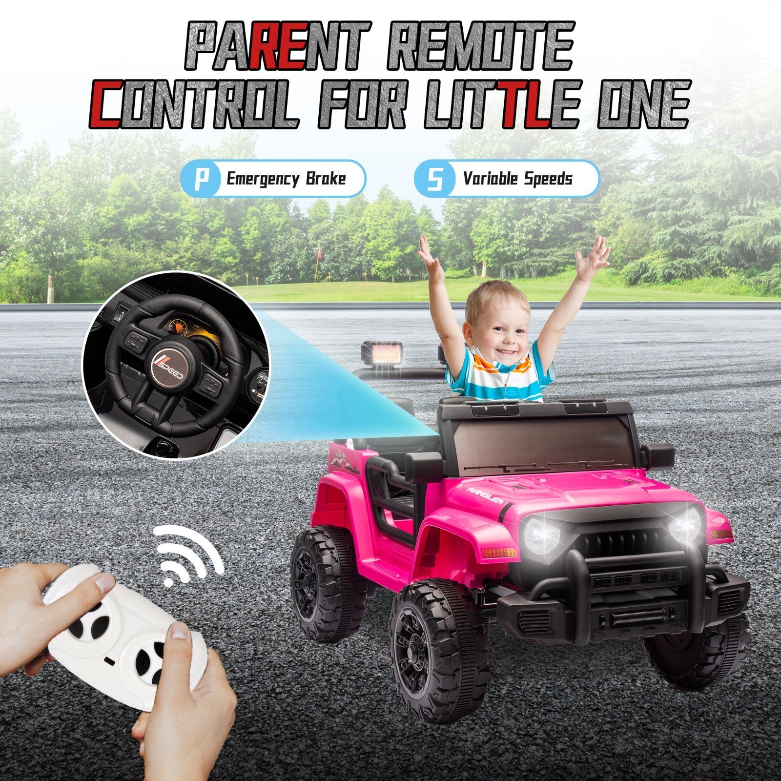 12V Electric Ride-On UTV Car for Kids with Remote Control, LED Lights, USB, and Rechargeable Battery Trend Times 10