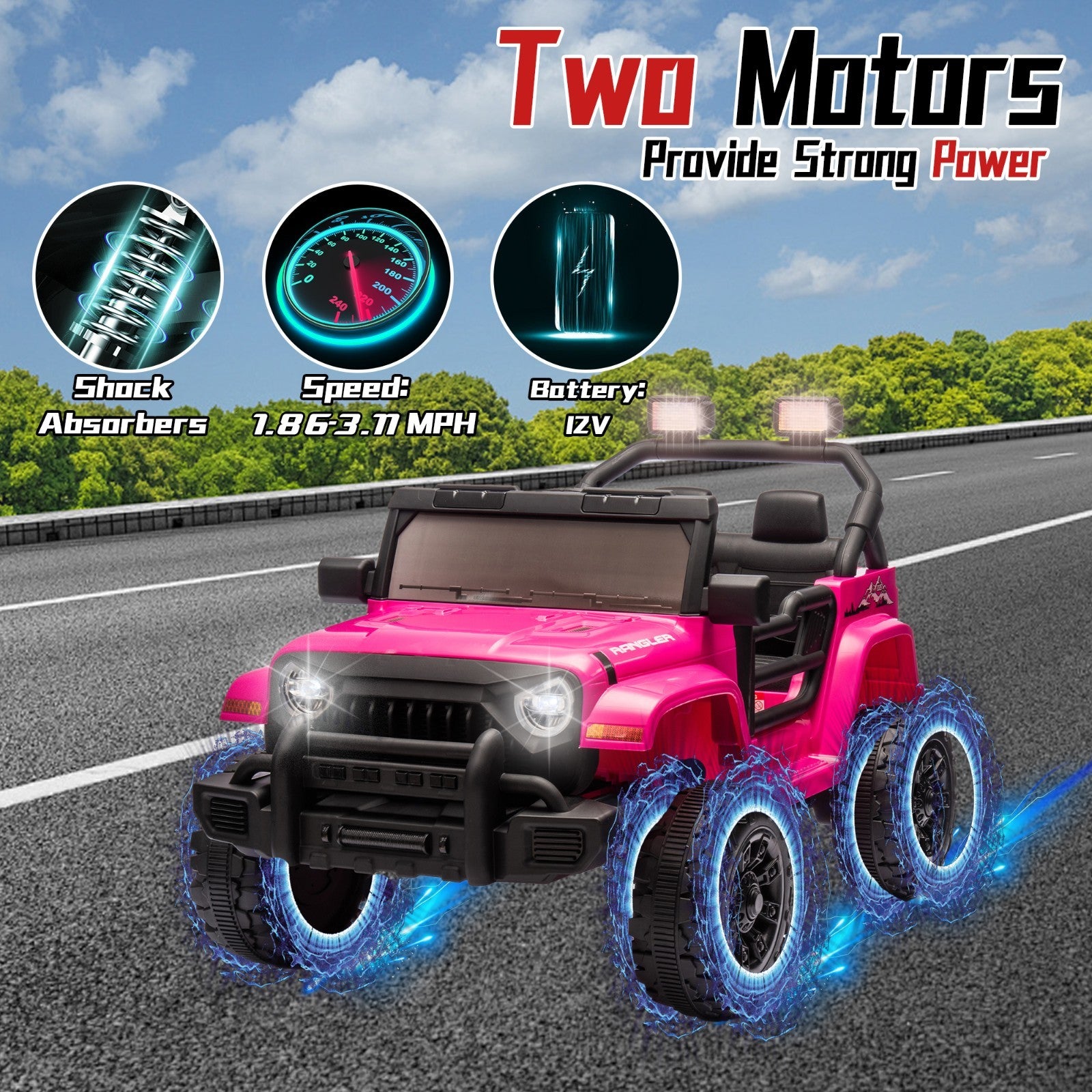12V Electric Ride-On UTV Car for Kids with Remote Control, LED Lights, USB, and Rechargeable Battery Trend Times 11