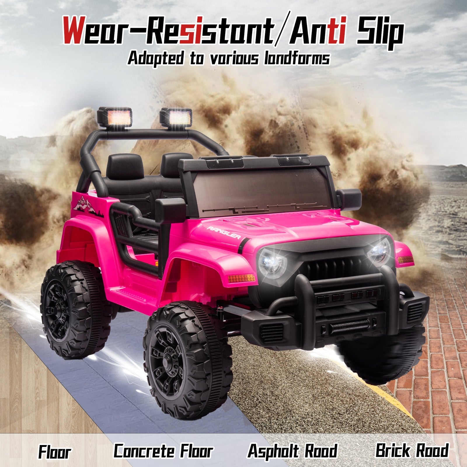 12V Electric Ride-On UTV Car for Kids with Remote Control, LED Lights, USB, and Rechargeable Battery Trend Times 12
