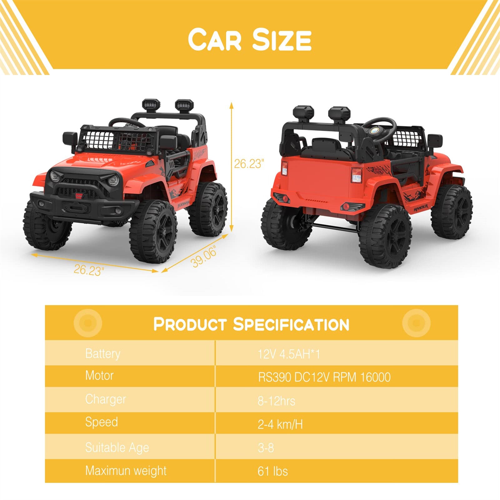 12V Electric Ride-On Truck Car for Kids with Remote Control and Spring Suspension Trend Times 7