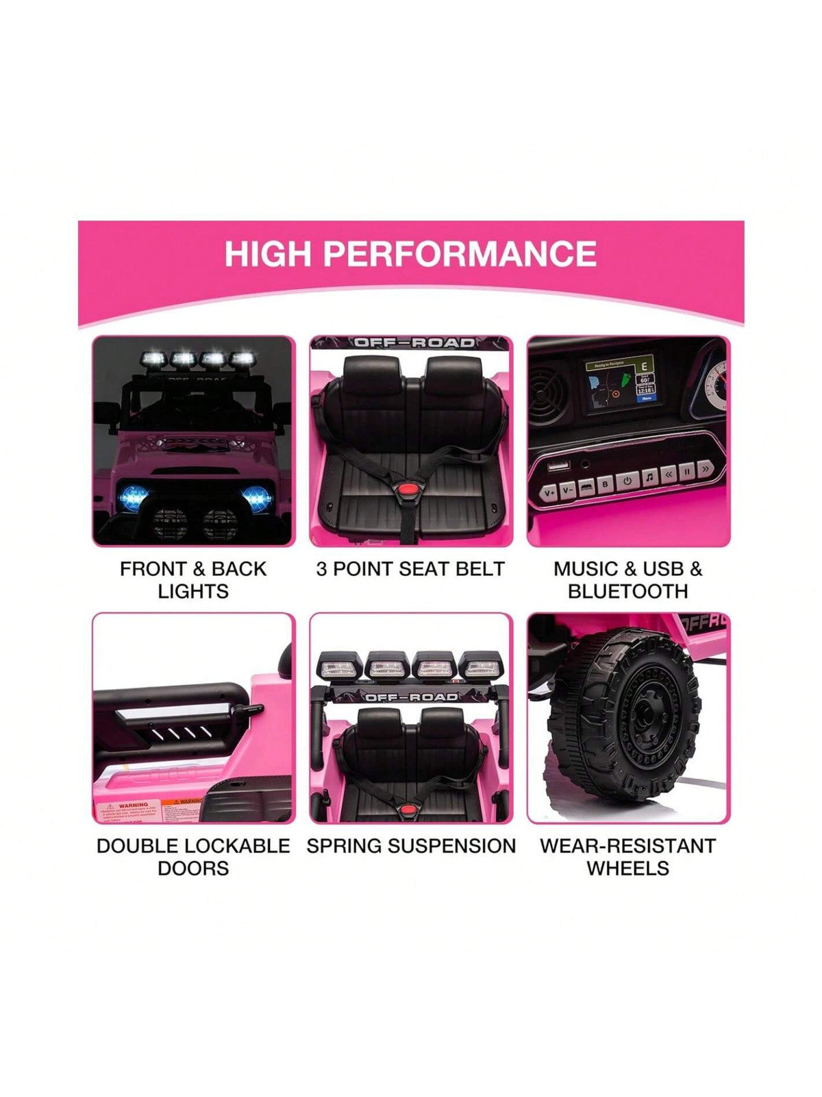 12V Electric Ride-On Truck for Kids with Remote Control, Spring Suspension, LED Lights, and Music Trend Times 5