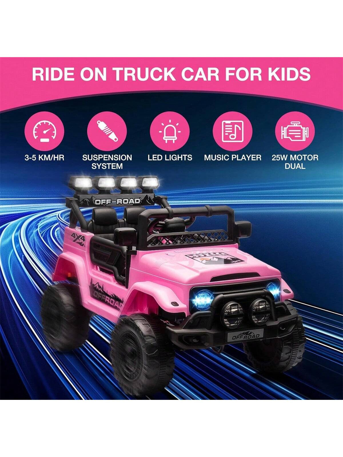 12V Electric Ride-On Truck for Kids with Remote Control, Spring Suspension, LED Lights, and Music Trend Times 7