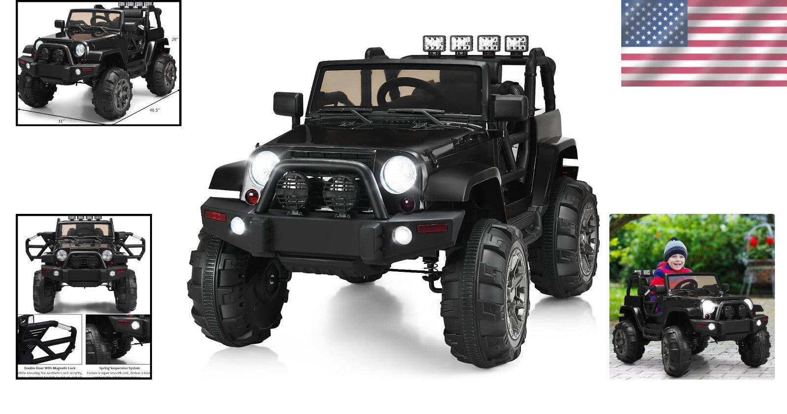 12V Electric Ride-On Truck with Double Doors, Parental Control, and Suspension System Trend Times 1