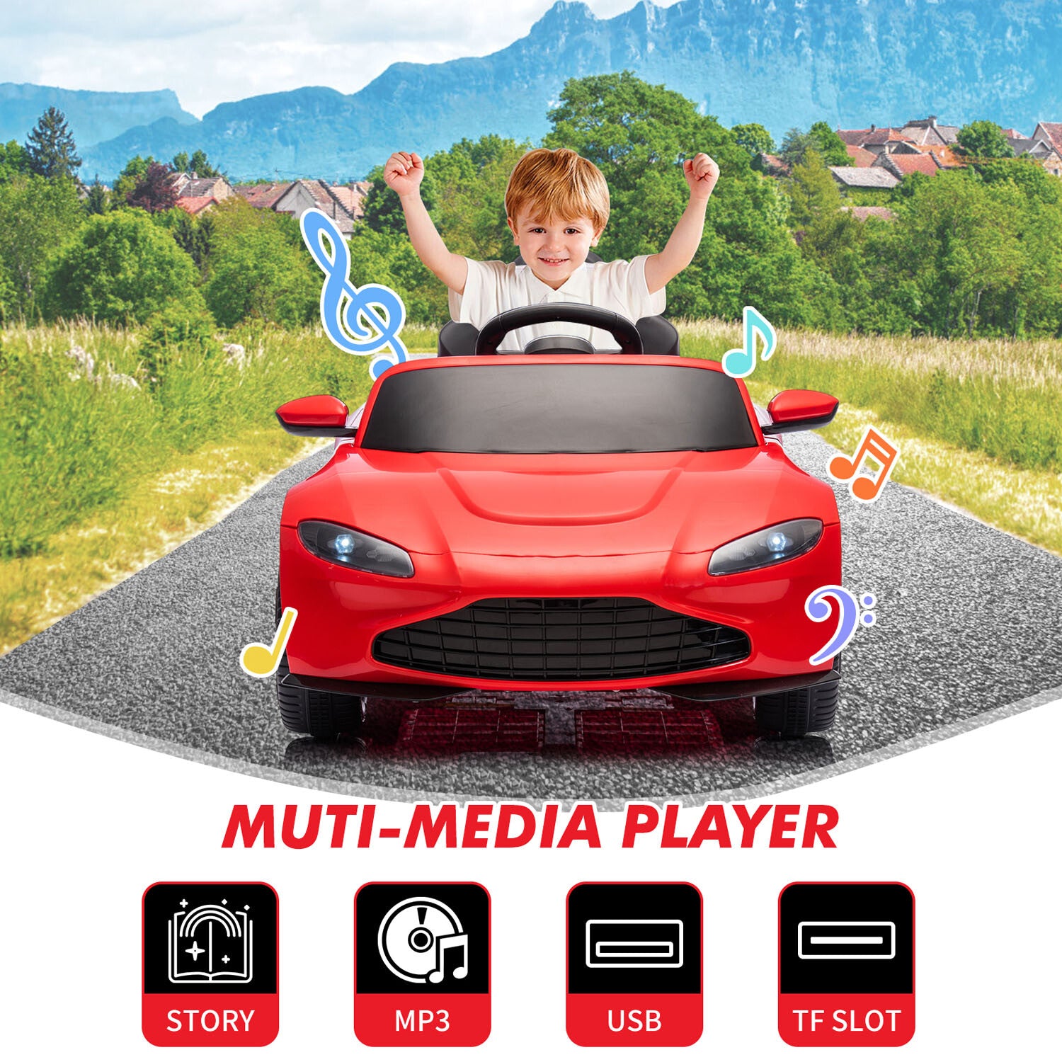 12V Battery-Powered Electric Sports Car Toy with Remote Control for Kids Trend Times 18