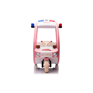 12V Electric 3-Wheeled Children's Police Box Car 2-Seater Remote Control Pink Trend Times 4