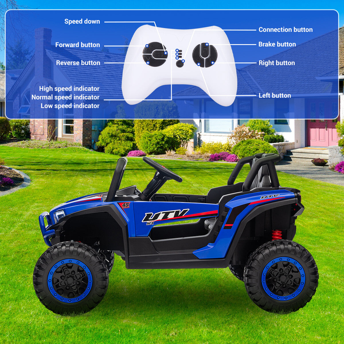 12V Electric UTV Ride-On Car for Kids Battery Powered with Remote Control Trend Times 8