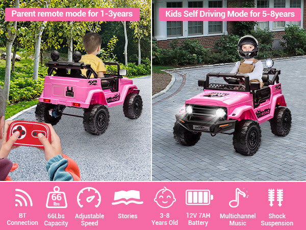 12V Electric 2-Seater Kids Ride-On Jeep Truck with Remote Control Trend Times 11