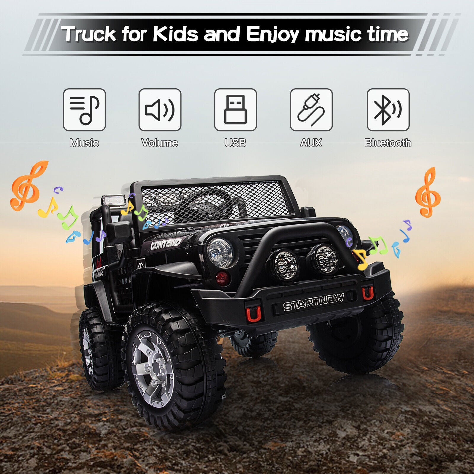 12V Electric 2-Seater Kids Ride-On Jeep Truck with Remote Control Trend Times 1