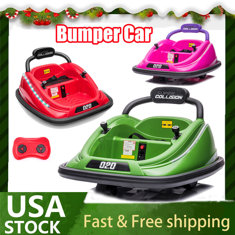 12V Electric Kids Ride-On Bumper Car with 360° Spinning, Remote Control, and MP3 Player Trend Times 9
