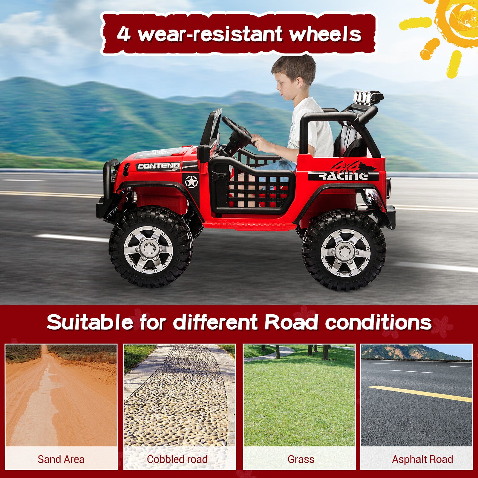 12V Electric 2-Seater Kids Ride-On Jeep Truck with Remote Control Trend Times 8
