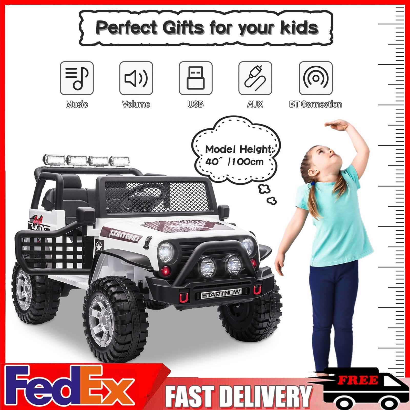 12V Electric Ride-On Jeep Truck for Kids 2-Seater with Remote Control Trend Times 0