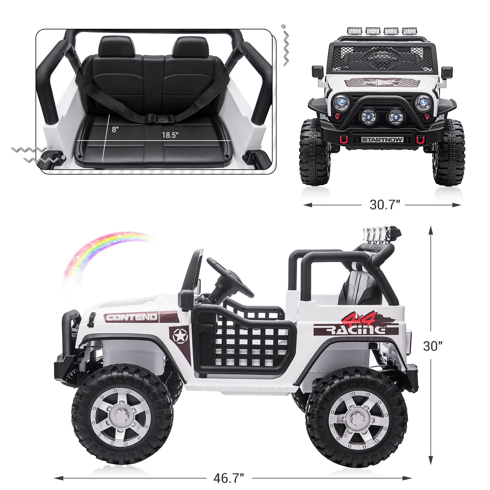 12V Electric Ride-On Jeep Truck for Kids 2-Seater with Remote Control Trend Times 4