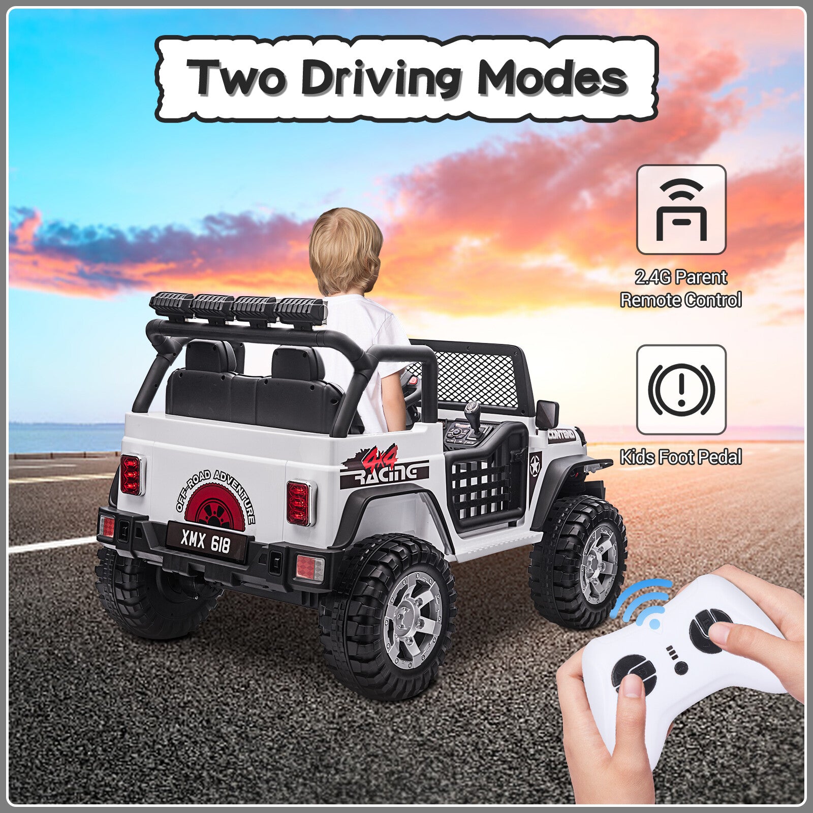 12V Electric Ride-On Jeep Truck for Kids 2-Seater with Remote Control Trend Times 9
