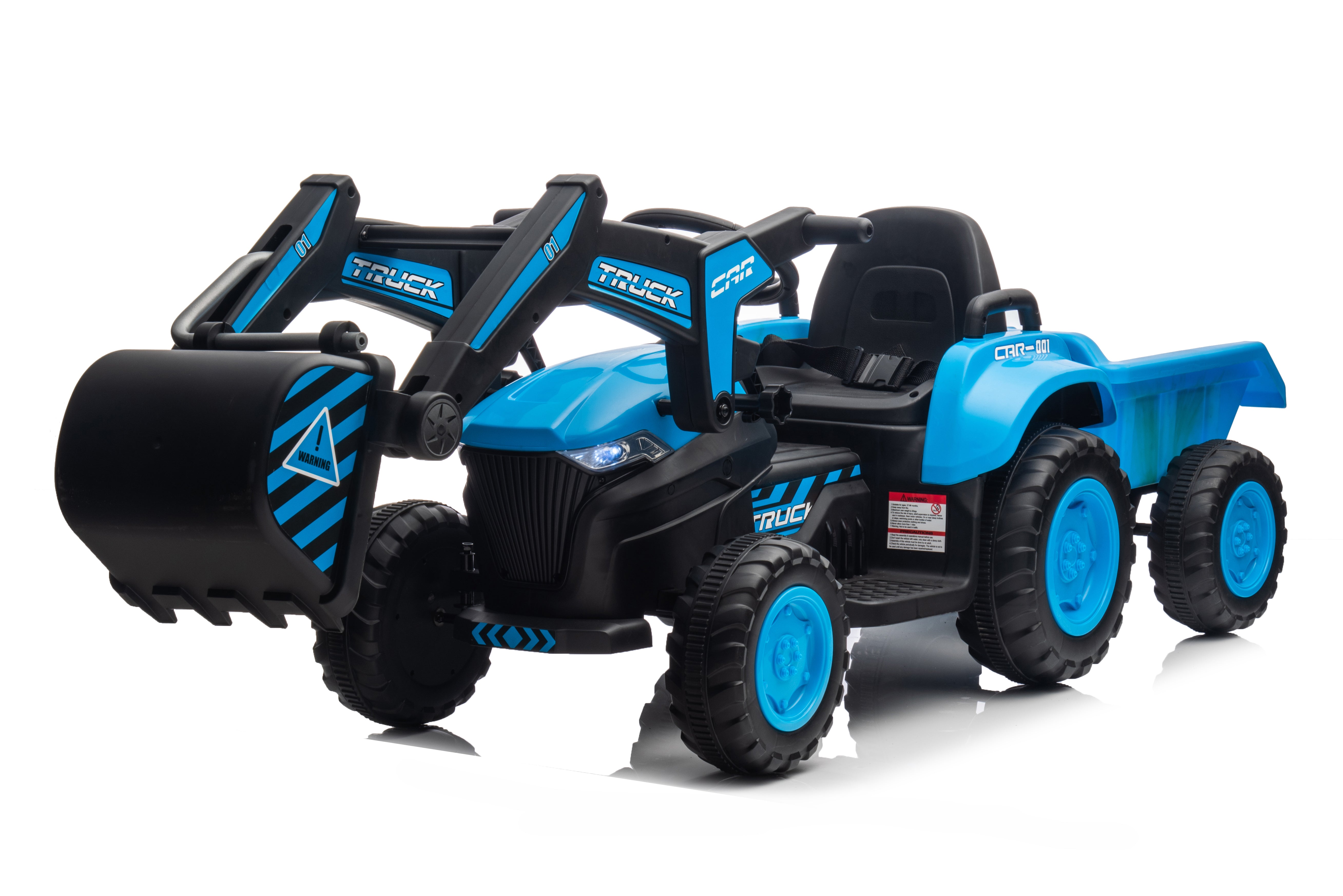 12V Electric 3-in-1 Kids Ride-On Vehicle Set with Excavator, Tractor, and Detachable Trailer Trend Times 0