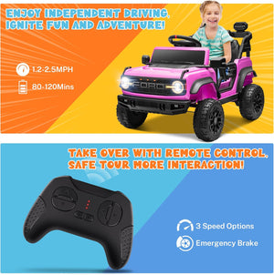 12V Electric Ford Bronco Raptor Ride-On Car for Kids Trend Times 3