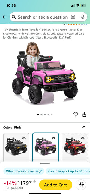 12V Electric Ford Bronco Raptor Ride-On Car for Kids Trend Times 0