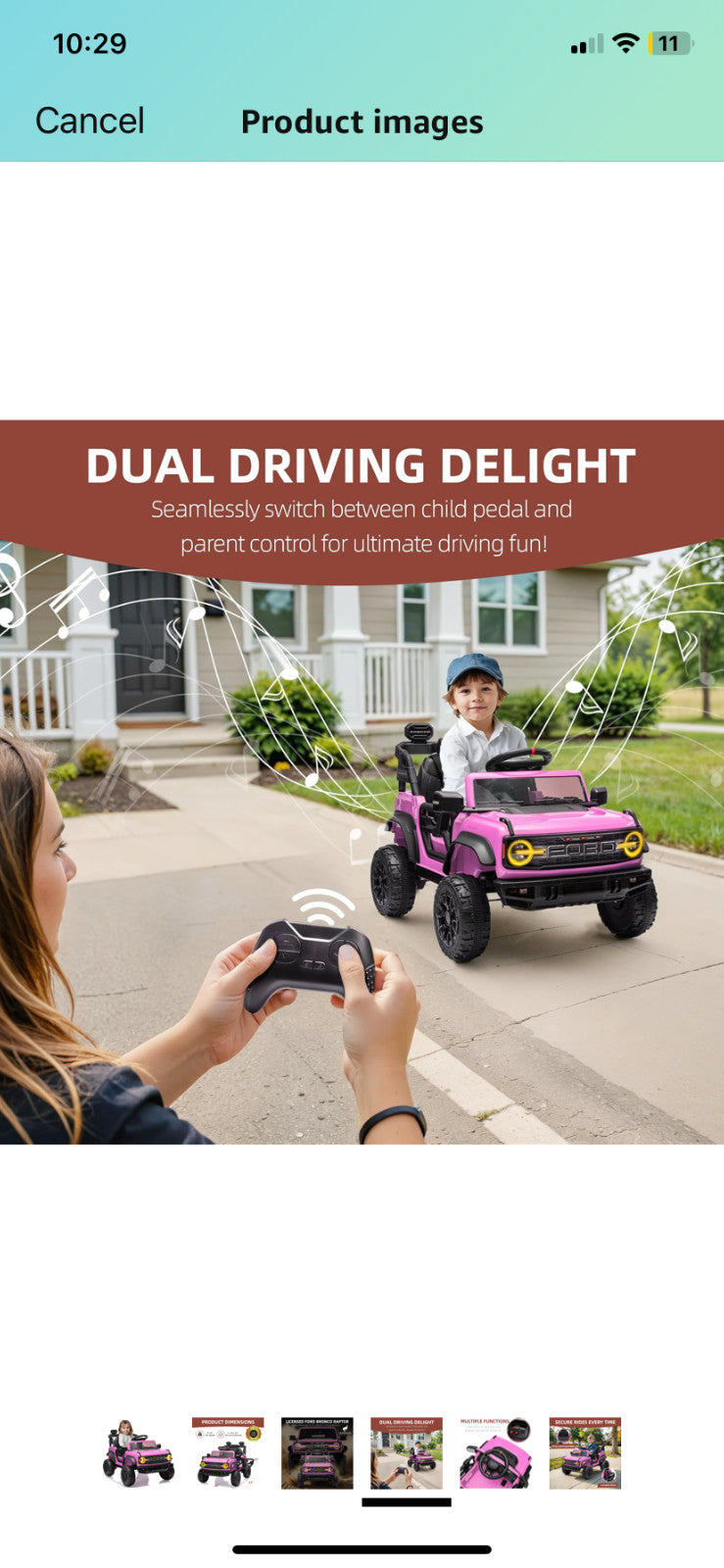 12V Electric Ford Bronco Raptor Ride-On Car for Kids Trend Times 2