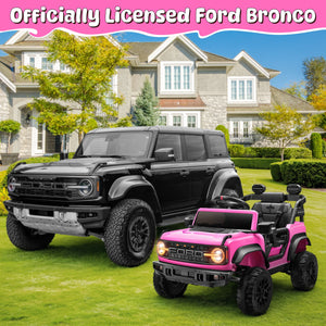 12V Pink Ford Bronco Raptor Ride-On Car with Remote Control for Kids 3-5 years Trend Times 1