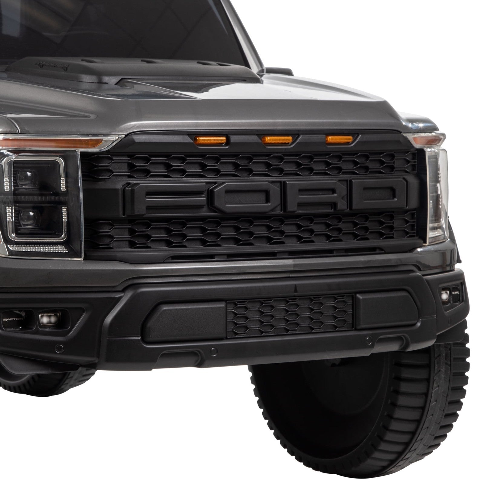 12V Ford F-150 Raptor Battery-Powered Ride-On Toy for Kids 3+ Carbonized Grey Trend Times 10
