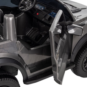 12V Ford F-150 Raptor Battery-Powered Ride-On Toy for Kids 3+ Carbonized Grey Trend Times 5