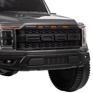 12V Ford F-150 Raptor Battery-Powered Ride-On Toy for Kids 3+ in Carbonized Grey Trend Times 10