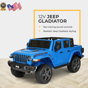 12V Battery Powered Gladiator Rubicon 2-Seater Ride-On Toy Blue Trend Times 10