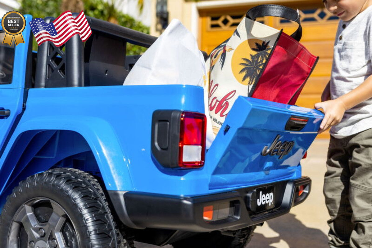 12V Battery Powered Gladiator Rubicon 2-Seater Ride-On Toy Blue Trend Times 4
