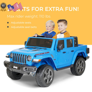 12V Battery Powered Gladiator Rubicon 2-Seater Ride-On Toy Blue Trend Times 6
