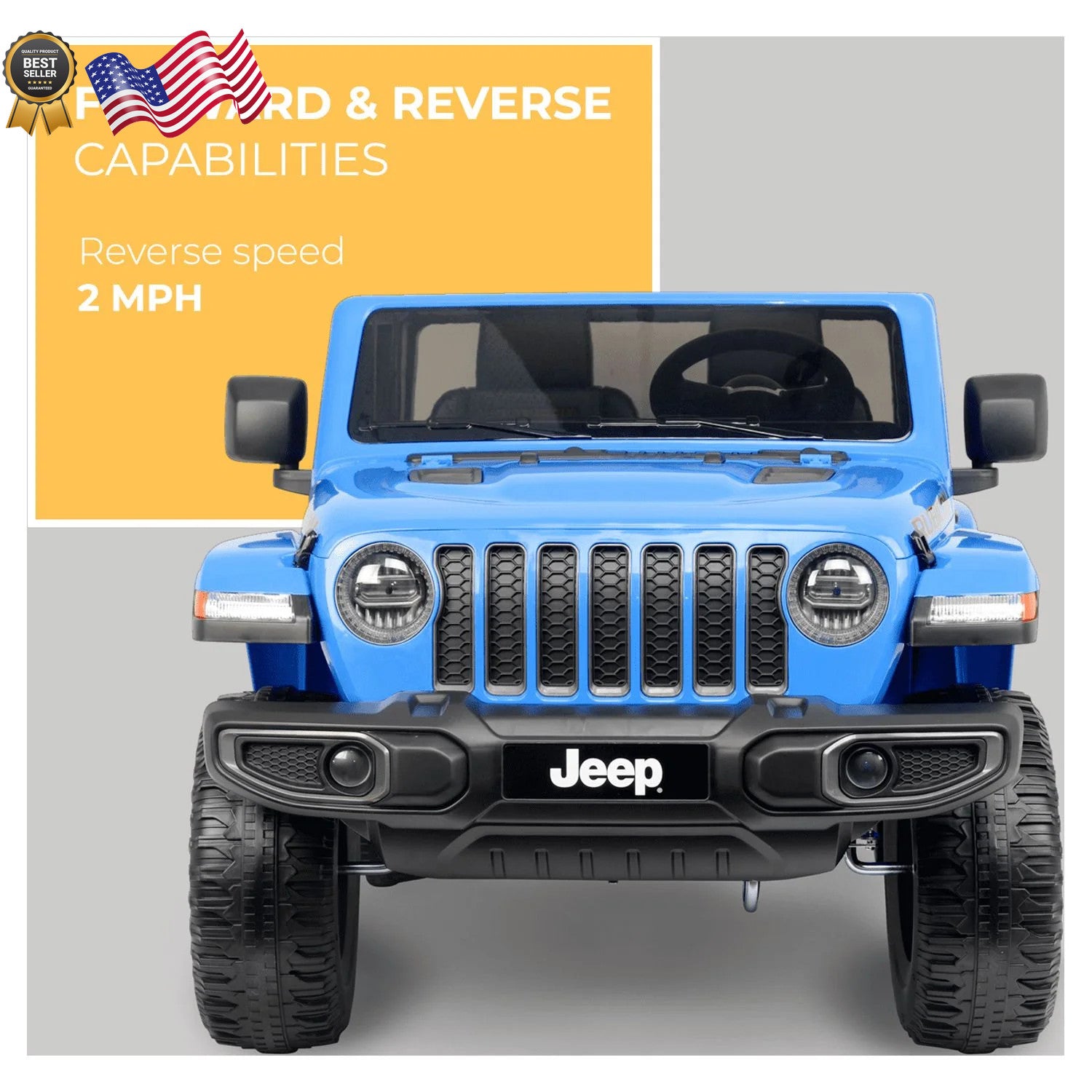 12V Battery Powered Gladiator Rubicon 2-Seater Ride-On Toy Blue Trend Times 8