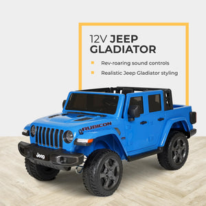 12V Gladiator Rubicon Battery-Powered 2-Seater Ride-On Vehicle in Blue Trend Times 10