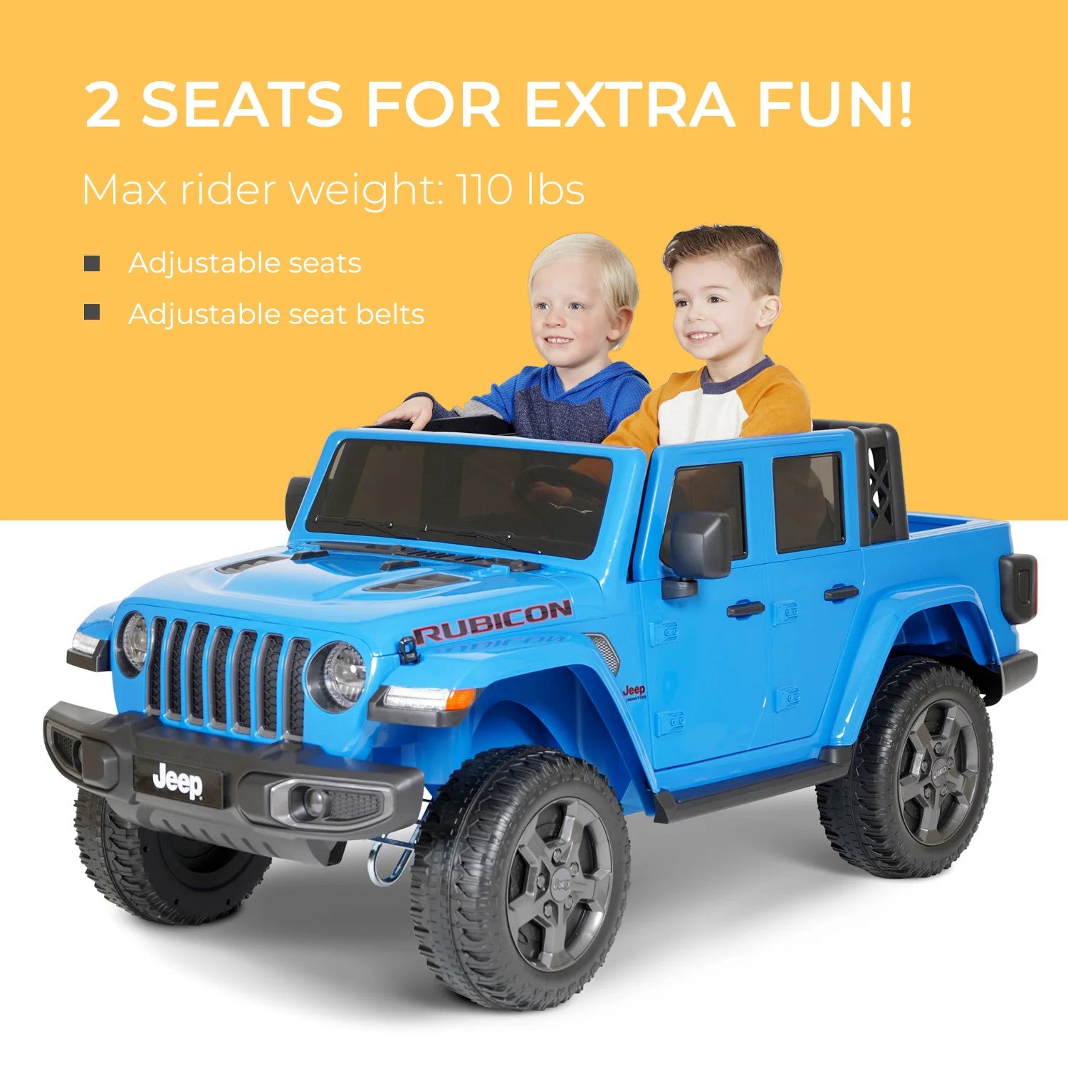 12V Gladiator Rubicon Battery-Powered 2-Seater Ride-On Vehicle in Blue Trend Times 6