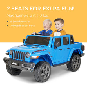 12V Gladiator Rubicon Battery-Powered 2-Seater Ride-On Vehicle in Blue Trend Times 6