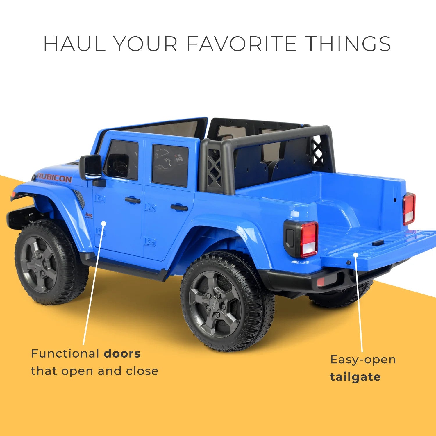 12V Gladiator Rubicon Battery-Powered 2-Seater Ride-On Vehicle in Blue Trend Times 9
