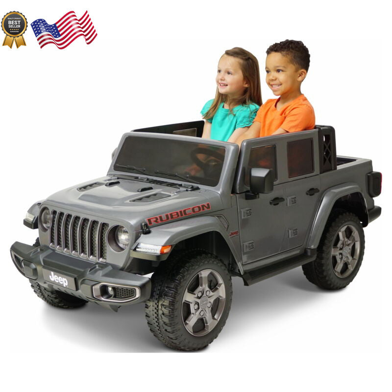 12V Battery-Powered Gladiator Rubicon 2-Seater Ride-On Vehicle for Kids Ages 3-8 Gray Trend Times 0
