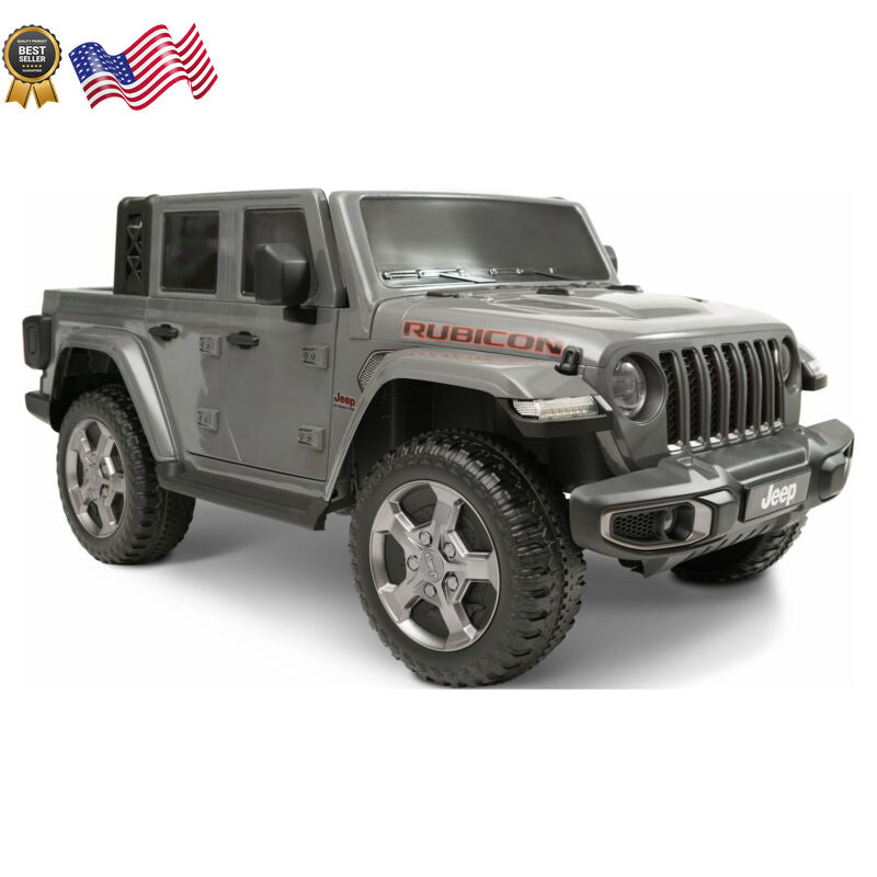 12V Battery-Powered Gladiator Rubicon 2-Seater Ride-On Vehicle for Kids Ages 3-8 Gray Trend Times 1