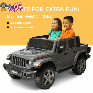 12V Battery-Powered Gladiator Rubicon 2-Seater Ride-On Vehicle for Kids Ages 3-8 Gray Trend Times 4
