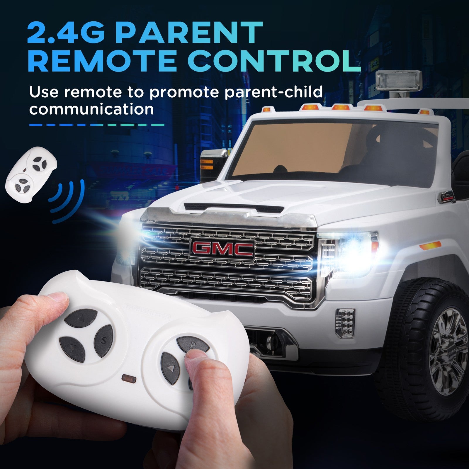 12V GMC Sierra HD Kids Ride-On Car with Battery, Remote Control, and Music Trend Times 5