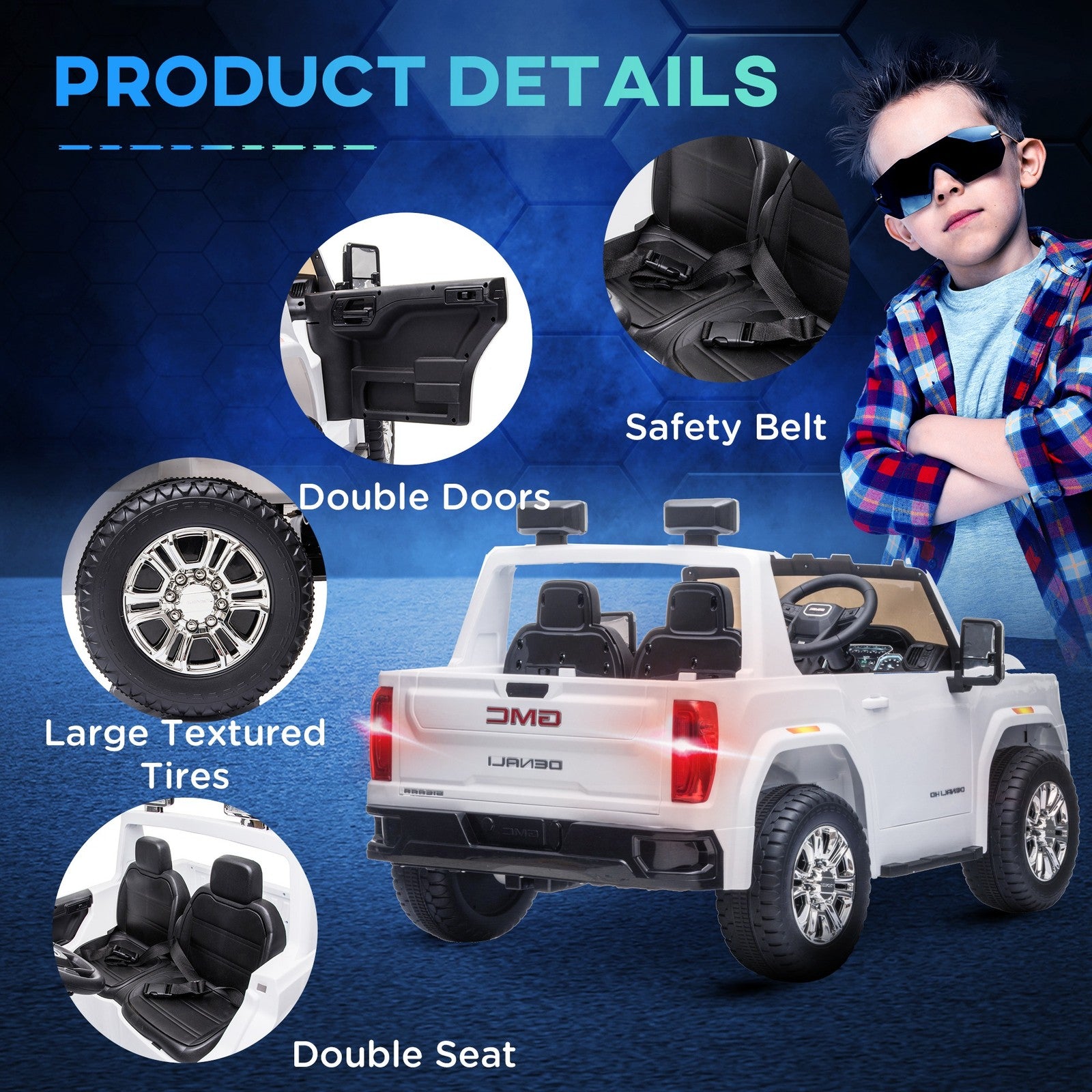 12V GMC Sierra HD Kids Ride-On Car with Battery, Remote Control, and Music Trend Times 7