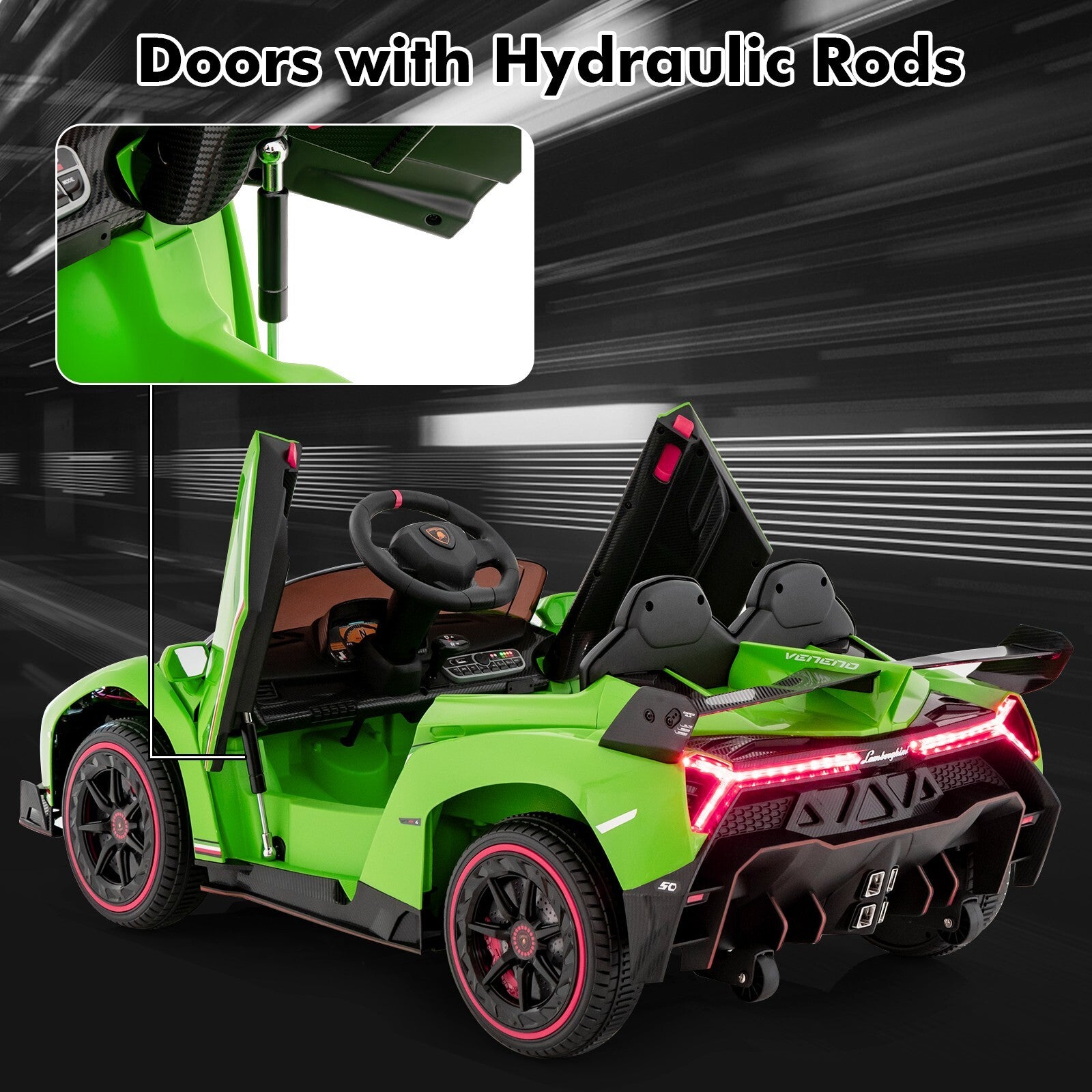 12V Green 4WD Kids Ride-On Sports Car Battery Powered with Power Adapter Trend Times 4