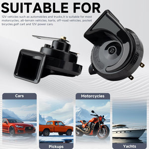 12V High Low Tone Super Loud Car Horn Kit with Relay Harness Waterproof Trend Times 1