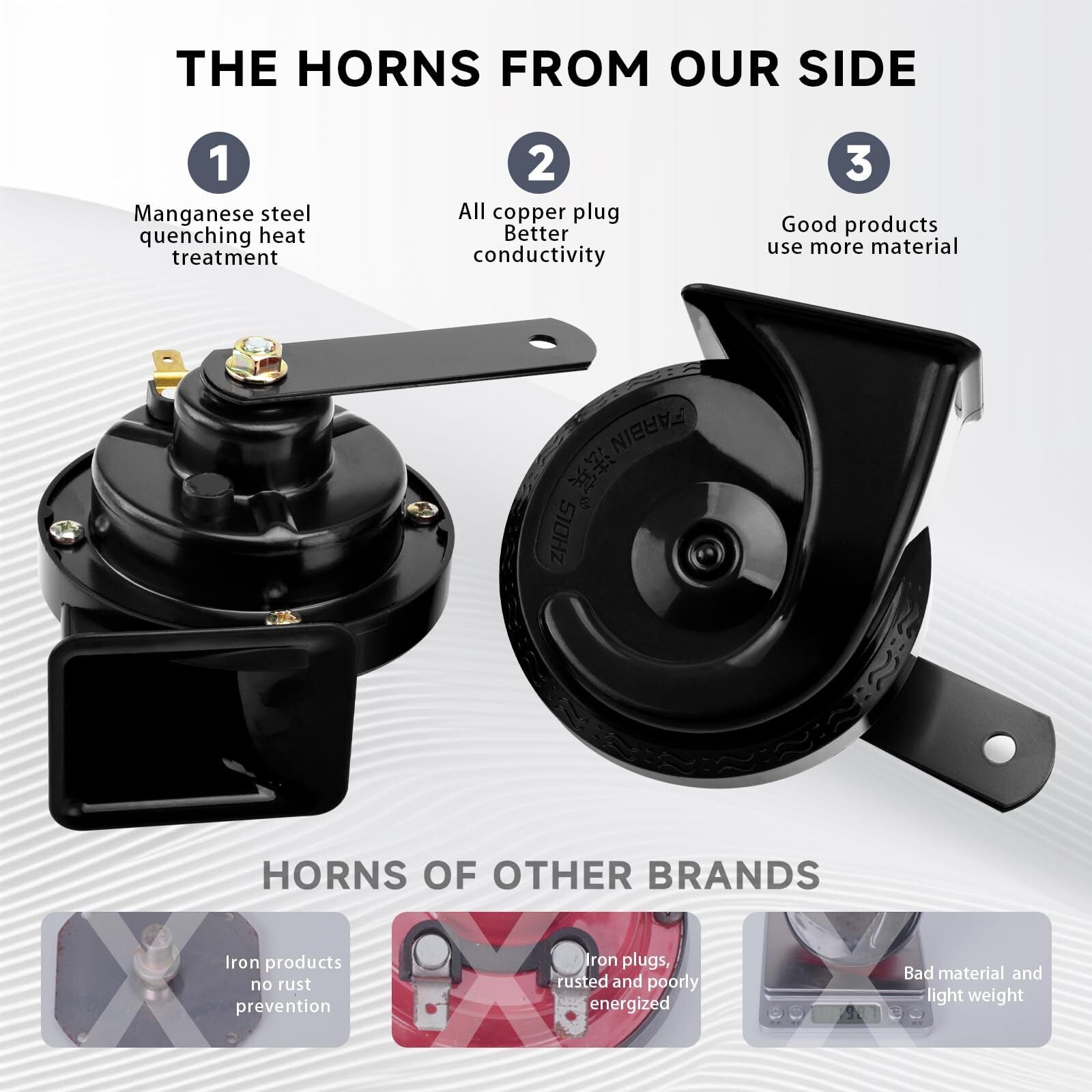 12V High Low Tone Super Loud Car Horn Kit with Relay Harness Waterproof Trend Times 3