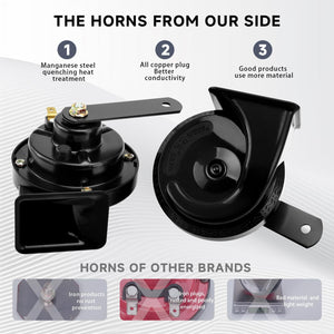 12V High Low Tone Super Loud Car Horn Kit with Relay Harness Waterproof Trend Times 3