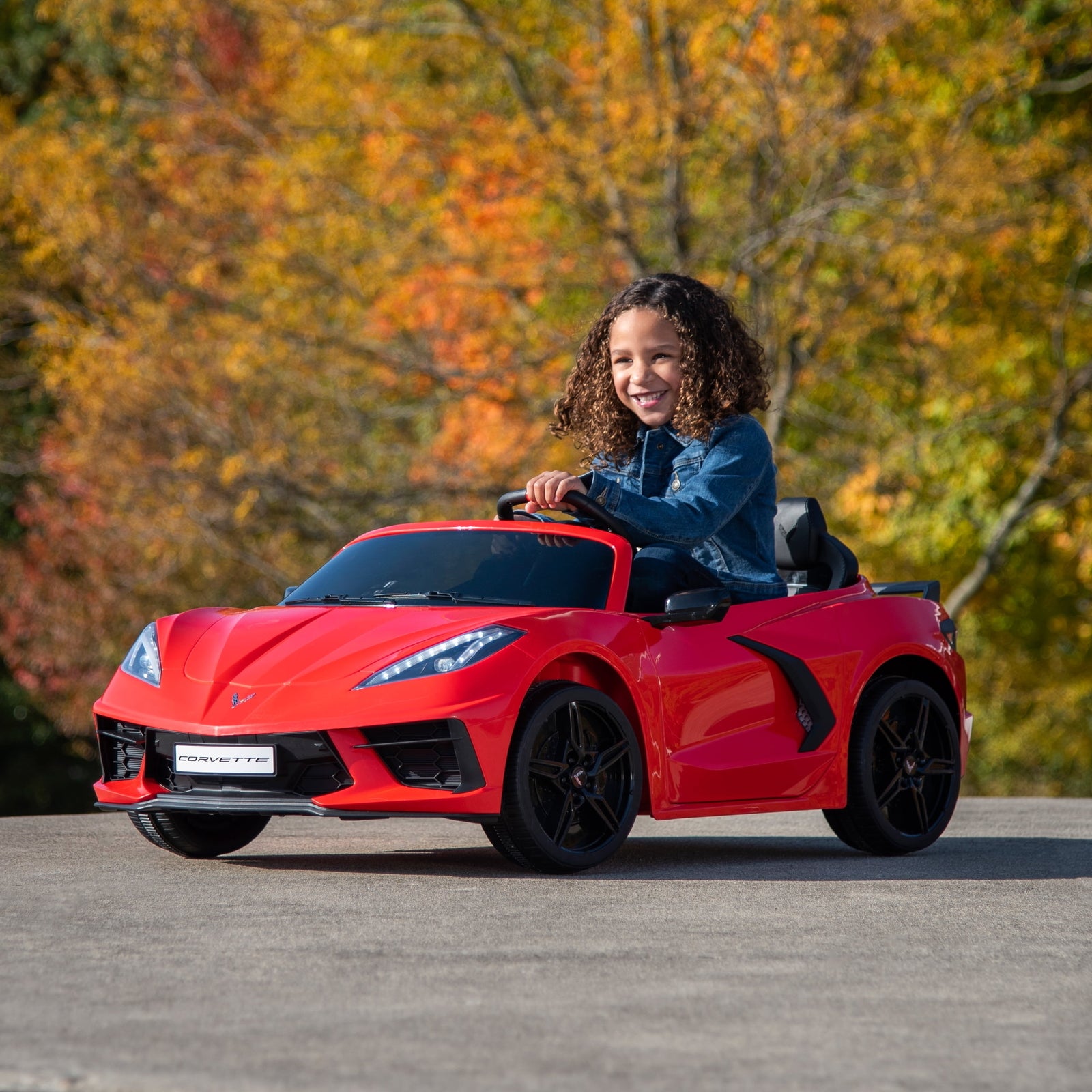 12V Battery-Powered Corvette Stingray Ride-On Car with Sounds for Kids Ages 3+ Trend Times 4