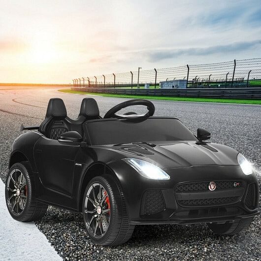 12V Licensed Jaguar F-Type SVR Kids Ride-On Car in Black Trend Times 1